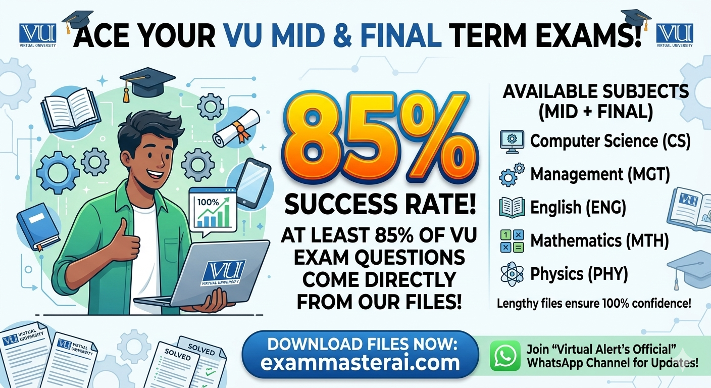 VU Solved Papers 2026 85% of the Paper Comes From Our Files!