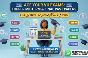 VU Topper Midterm File & Past Papers. Download 100% Solved Midterm & Final Term Past Papers (85% Success Rate)